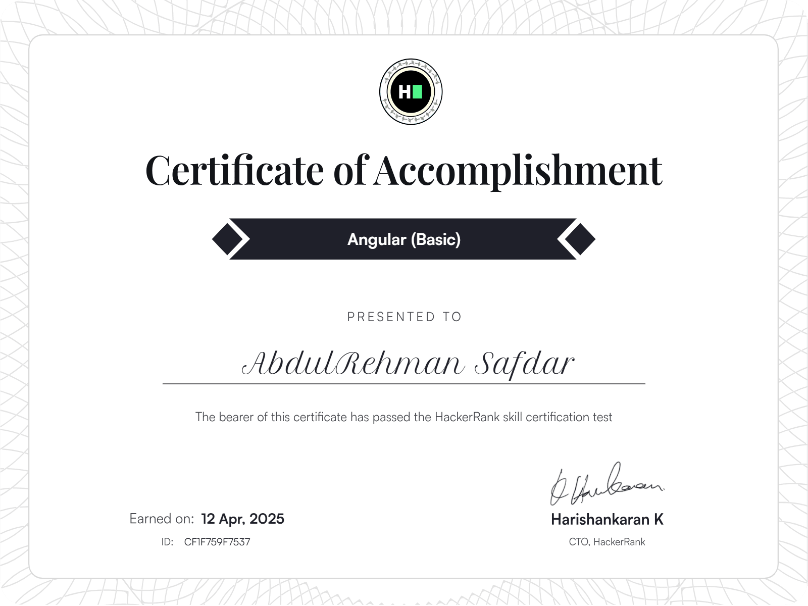 Angular (Basic) Certification
