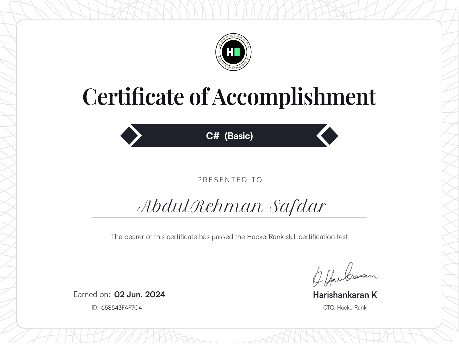 C# Basic Certification