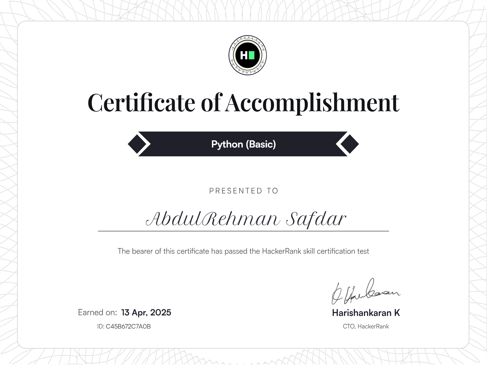 Python (Basic) Certification
